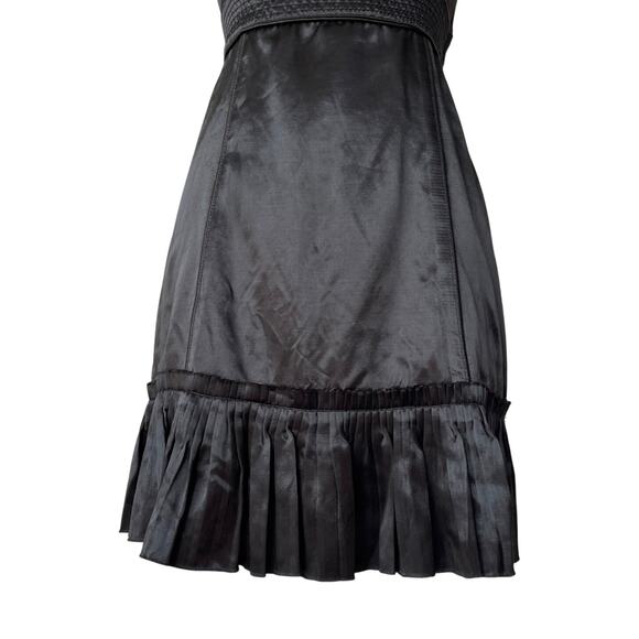 Marc Jacobs Rockabilly Dress Size 4 Black Satin Ruffle Halter Bombshell pinup - Picture 5 of 8